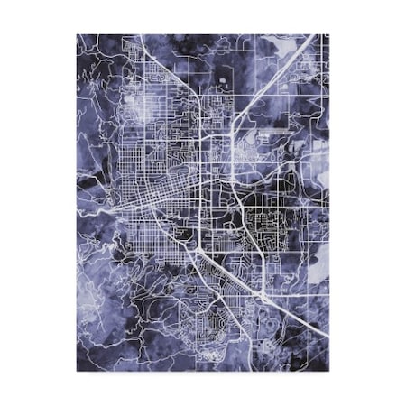 Michael Tompsett 'Boulder Colorado City Map Blue' Canvas Art,18x24